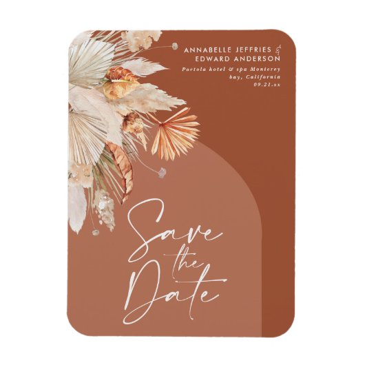 ボヘモダンミアンテラコッタパンパスグラススタイリッシュサ マグネット (縦)