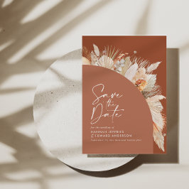 ボヘモダンミアンテラコッタパンパスグラス写真 セーブザデート