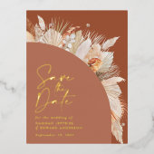 ボヘモダンミアンテラコッタパンパスグラス箔 箔シーズンポストカード (正面)