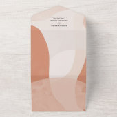 ボヘモダンミアンテラコッタ抽象芸術結婚ズ オールインワン招待状 (外側)