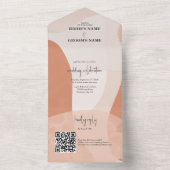 ボヘモダンミアンテラコッタ抽象芸術結婚ズ オールインワン招待状 (内側)