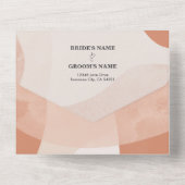 ボヘモダンミアンテラコッタ抽象芸術結婚ズ オールインワン招待状 (裏面)