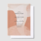 ボヘモダンミアンテラコッタ抽象芸術結婚ズ ベラム紙招待状 (オフセット)