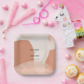 ボヘモダンミアンテラコッタ抽象芸術結婚ズ ペーパープレート (パーティー)