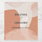 ボヘモダンミアンテラコッタ抽象芸術結婚ズ ワインラベル (シングルラベル)