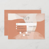 ボヘモダンミアンテラコッタ抽象芸術結婚ズ 出欠カード (正面/裏面)