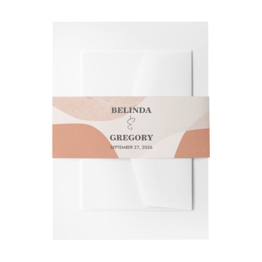 ボヘモダンミアンテラコッタ抽象芸術結婚ズ 招待状ベリーバンド (正面例)