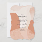 ボヘモダンミアンテラコッタ抽象芸術結婚ズ 招待状 (正面)