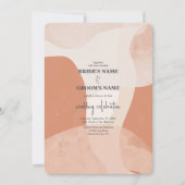 ボヘモダンミアンテラコッタ抽象芸術結婚ズ 招待状 (正面)