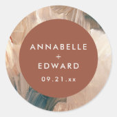 ボヘモダンミアンパインタリー兵馬俑ティール（緑がかった色）結婚ズ ラウンドシール (正面)