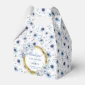 ボヘモダンミアンパステルブルー金ゴールド結婚ズサンキュー フェイバーボックス (正面サイド)