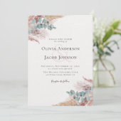 ボヘモダンミアンパンパスグラスナチュラル結婚ズ 招待状 (スタンド正面)