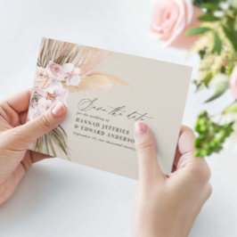 ボヘモダンミアンパンパスグラス結婚ラン 案内ポストカード