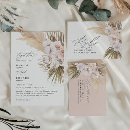 ボヘモダンミアンパンパスグラス結婚ラン 案内ポストカード