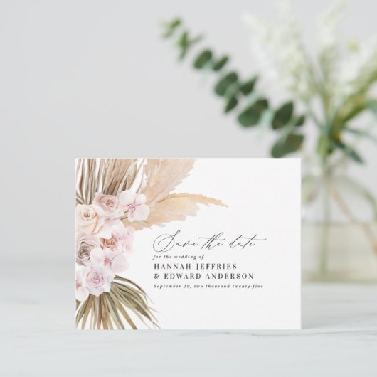 ボヘモダンミアンパンパスグラス結婚ラン 案内ポストカード (スタンド正面)