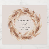 ボヘモダンミアンパンパス植物学エレガント科 スパークリングワインラベル (シングルラベル)