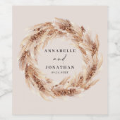 ボヘモダンミアンパンパス植物学エレガント科 ワインラベル (シングルラベル)