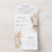 ボヘモダンミアンパンパ草結婚植物体 オールインワン招待状 (内側)