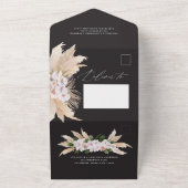 ボヘモダンミアンパンパ草結婚植物体 オールインワン招待状 (外側)