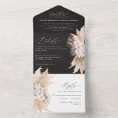 ボヘモダンミアンパンパ草結婚植物体 オールインワン招待状 (内側)