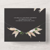 ボヘモダンミアンパンパ草結婚植物体 オールインワン招待状 (裏面)