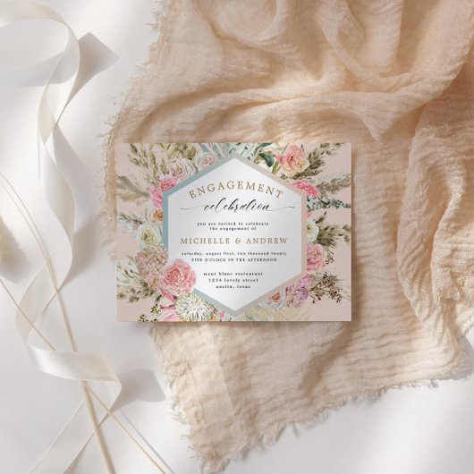 ボヘモダンミアンフローラ婚約招待状