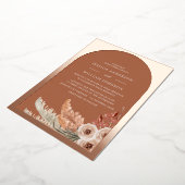 ボヘモダンミアンフローラ結婚バラ金ゴールド 箔招待状 (回転した状態)