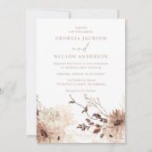 ボヘモダンミアンベージュ結婚フローラ 招待状 (正面)