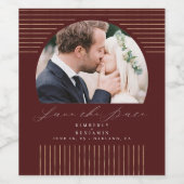 ボヘモダンミアンミニマルSave The Date Photo Wine L ワインラベル (シングルラベル)