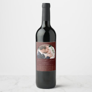 ボヘモダンミアンミニマルSave The Date Photo Wine L ワインラベル