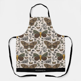 ボヘモダンミアンモスワイルドフラワー抽象芸術模様 エプロン