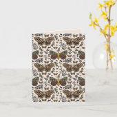 ボヘモダンミアンモスワイルドフラワー抽象芸術模様 カード (黄色い花)