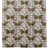 ボヘモダンミアンモスワイルドフラワー抽象芸術模様 シャワーカーテン (正面)