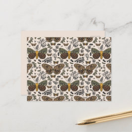 ボヘモダンミアンモスワイルドフラワー抽象芸術模様 シーズンポストカード