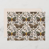 ボヘモダンミアンモスワイルドフラワー抽象芸術模様 シーズンポストカード (正面/裏面)