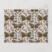 ボヘモダンミアンモスワイルドフラワー抽象芸術模様 シーズンポストカード (正面)