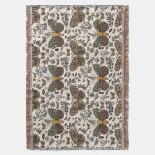 ボヘモダンミアンモスワイルドフラワー抽象芸術模様 スローブランケット (正面縦)