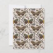 ボヘモダンミアンモスワイルドフラワー抽象芸術模様 ノートカード (裏面)