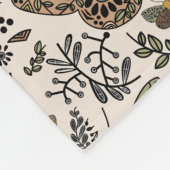 ボヘモダンミアンモスワイルドフラワー抽象芸術模様 フリースブランケット (角)