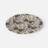 ボヘモダンミアンモスワイルドフラワー抽象芸術模様 ペーパープレート (アングル)