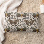 ボヘモダンミアンモスワイルドフラワー抽象芸術模様 ランバークッション (ブランケット)