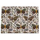 ボヘモダンミアンモスワイルドフラワー抽象芸術模様 ラージペーパーバッグ (正面)