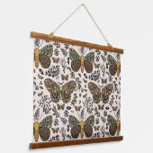 ボヘモダンミアンモスワイルドフラワー抽象芸術模様 吊り下げ型タペストリー (傾斜あり)