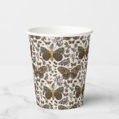 ボヘモダンミアンモスワイルドフラワー抽象芸術模様 紙コップ (裏面)