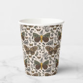 ボヘモダンミアンモスワイルドフラワー抽象芸術模様 紙コップ (左)
