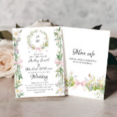 ボヘモダンミアンモノグラム水カラーフローラ結婚 招待状