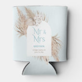 ボヘモダンミアン乾燥パーム葉結婚式の引き出物 缶クーラー (正面)