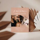 ボヘモダンミアン水彩色フローラ写真結婚の 招待状