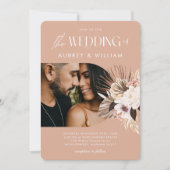 ボヘモダンミアン水彩色フローラ写真結婚の 招待状 (正面)