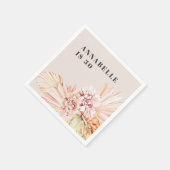 ボヘモダンミアン水色フローラパステル誕生日 スタンダードカクテルナプキン (角)